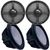 Two Wet Sounds Revo 12" Subwoofers & Grills - Black Subwoofers & Black Closed Face XW Grills - 2 Ohm