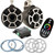 Wet Sounds REV10B-FC Fixed Clamp Tower Speakers with RGB LED Rings, Translucent Grills & RGB LED Controller - Black
