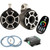 Wet Sounds REV10B-FC Fixed Clamp Tower Speakers with RGB LED Rings & RF-RGB-MCV2 RGB LED Controller - Black