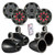 Kicker 8 Inch Marine Wake Tower Bundle 4 8" LED Speakers and Tower Enclosures in Black - Includes KMTAP & LED Controller