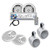Marine Bluetooth Audio Kit with Dual Radio Receiver w/ USB, Aux (no CD) 2 6.5" Marine Towers Speakers and 2 6x9 Speakers