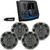 JVC KD-MR1BTS Bluetooth Marine Receiver w/ Two Pairs of Kicker Marine OEM Replacement Speakers - Charcoal