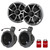 Wet Sounds RECON 6-S 6.5" Silver Grill Marine Speakers with US2-C65U-150 Black Speaker Pod with 1.50" Roll Bar Clamps