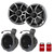 Wet Sounds RECON 6-S 6.5" Sliver Grill Marine Speakers with US2-C65U-175 Speaker Pod with 1.75" Roll Bar Clamps
