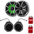 Wet Sounds RECON 6-S RGB 6.5" Silver Grill RGB Marine Speakers with GN-F65U Front Speaker Pods Compatible With Polaris General 2016-2018