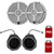 Wet Sounds RECON 6-XWW 6.5" White Grill Marine Speakers with GN-F65U Front Speaker Pods Compatible With Polaris General 2016-2018