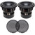 PowerBass 2 3XL-820D 3XL Series 8" Dual 2-Ohm Subwoofer and 2 SWX-8G 8" Subwoofer Grill for 3XL-810D, 3XL-820D