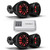 Rockford Fosgate 2 Pairs of M1WL-65MB Black 6.5" Color Optix Moto Can Speakers, & 1 TM400X4ad 4 Channel Marine Amplifier