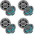 JBL Four Pairs of MARINESTADIUM82 8" Premium 2 Way Coaxial RGB LED Speakers - GRAY