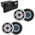 Fusion MS-RA670 Marine Receiver with 2 Pairs Fusion XS-FL77SPGW 7.7" Marine Speakers RGB LED Speakers, Includes White and Black Sport Grills