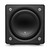 JL Audio e112-ASH 12" subwoofer driver, sealed enclosure, 1500W RMS amplifier - Black Ash