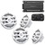 Kenwood KAC-M5024BT 4 Channel Bluetooth, Waterproof Compact Amplifier with 2 Pairs of KFC-1653MRW 6.5" 2-way Marine Speaker System (White)