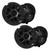 Wet Sounds ZERO Series - 2 Pairs ZERO-6-XZ-B-B Refurbished Black 6.5" Neodymium Powersport & Marine Speakers with Horn-Loaded Titanium Tweeters, Pair