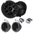 Wet Sounds ZERO Series - ZERO-6-XZ-B-B Refurbished Black 6.5" Neodymium Powersport & Marine Speakers with Horn-Loaded Titanium Tweeters, Pair with US2-C6U-200 Universal Cage Mount 6.5” Speaker Enclosures With 2.00" Roll Bar Clamps