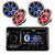 Wet Sounds WS-MC-1 4 Zone Bluetooth Marine Media Center with 5" LCD Display with 2 Pairs Wet Sounds OEM Replacement 65ic-S RGB Led XS-Series Silver Cone 6.5" Coaxial Speakers Pair