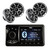 Wet Sounds WS-MC-1 4 Zone Bluetooth Marine Media Center with 5" LCD Display with 2 Pairs Wet Sounds OEM Replacement 65ic-S XS-Series Silver Cone 6.5" Coaxial Speakers Pair