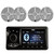 Wet Sounds WS-MC-1 4 Zone Bluetooth Marine Media Center with 5" LCD Display with 2 Pairs Wet Sounds RECON 6 XW-W Recon Series 6.5" 60-Watt RMS Coaxial Speakers With White XW Grilles (Pair)