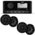 Fusion MS-RA60 Marine Stereo With 2 Pair of Wet Sounds RECON6-BG 6.5" Black Grill Marine Speakers