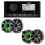 Fusion MS-RA60 Marine Stereo With 2 Pair of Wet Sounds RECON6-S-RGB 6.5" Silver Grill Marine Speakers with RGB Lighting