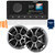 Fusion MS-RA210 Marine AM/FM/BT/NEMA2000/Sirius XM Ready Stereo with 1 Pair Wet Sounds RECON 6-S High Output 6.5" Marine Coaxial Speakers, Silver Grill