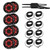 Rockford Fosgate 4 Pairs M1-65B M1 Series 6.5" Marine Black + (1) PMX-RGB Optix LIght Controller + (8) RGB-25 25' Extension Cable
