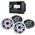 Clarion CMM-20 Marine Source Unit with LCD Display with (2) CMSP-771RGB-SWG 7.7-inch Premium Marine Coaxial Speakers, Sport Grilles RGB LED Lightin