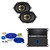 Jensen 1 Pair JS68T 6x8" 3-Way Triaxial Speakers with Jensen JA2B 2 Channel 340 Watt Amplifier and Wiring Kit