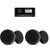 Fusion MS-RA60 Bluetooth Marine Stereo with Fusion 2 Pairs EL-F653B EL Series 6.5" 2-Way Marine Coax - Black Classic Grill