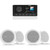 Fusion MS-RA210 Bluetooth Marine Stereo with Fusion 2 Pairs EL-F653W EL Series 6.5" 2-Way Marine Coax - White Classic Grill