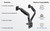 ErgoAV ERDGM3-01B - Gas Spring Mount for Dual Monitors 13" to 35"