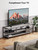 ErgoAV ERTFL5-01BC - Large TV Stand with Black Metal Frame and Concrete Shelves