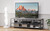 ErgoAV ERTFL5-01BC - Large TV Stand with Black Metal Frame and Concrete Shelves
