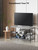 ErgoAV ERTFS5-01BC - Small TV Stand with Black Metal Frame and Concrete Shelves