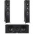 Elac - Two DF53-BK - Debut 3.0 5.25" Floor Speakers - Black and Elac DC53-BK - Debut 3.0 5.25" Center Speaker - Black