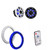 Kicker 51MSC84 8" LED Premium Marine Speakers & 51KLSR88 - 8.8-Inch to 8-Inch LED Adapter Rings & LED Remote Bundle