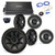 Kicker 43CVR124 12” CompVR Sub, 43CSC654 6.5” CS-Series Speakers (2pair), 43CXA6005 CX-Series Amp,remote and wire kit