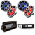 Clarion Marine Boat Audio Upgrade M508 Source Unit, Marine Cover, (2 Pair ) OE-65ic-S-RGB 6.5" OEM Replacement Speakers with Silver Grill and RGB Lighting Bundle