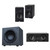Elac Debut 3.0 Db63 Black Bookshelf Speakers With Debut 10 Inch Subwoofer And Debut Center Channel