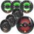 JBL OEM Replacement Bundle - MS10LB 10" Marine LED Subwoofer & Three Pair Of MS8LB 8" Marine LED Speakers - Black