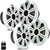 Kicker Marine Radio 46KMC2 and 6.5" White Marine Speakers (QTY-4) 2 pairs of OEM replacement speakers