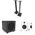 Kanto Ren Powered Speaker System - White, Kanto ST34 Speaker Stands - Black and Kanto powered sub - Black