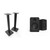 Kanto Ren Powered Speaker System - Black, and Kanto ST Speaker Stands- Black