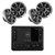Wet Sounds WS-MC-2 Marine Radio with 2 Pairs Wet Sounds OEM Replacement 65ic-S XS-Series Silver Cone 6.5" Coaxial Speakers Pair