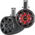 Kicker 6.5" Black Wake Tower KMTC65 LED Marine Speakers 2-Pair with 800 Watt Marine Amplifier