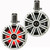 Kicker 8" White Wake Tower KMTC8W LED Marine Speakers 2-Pair with 800 Watt Marine Amplifier