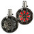 Kicker 8" Black Wake Tower KMTC8 LED Marine Speakers 2-Pair with 800 Watt Marine Amplifier