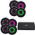 Kicker Marine Audio Bundle – (8) 6.5" RGB LED 4-Ohm Coaxial Speakers (4 Pair) with 48KXMA800.8 800W 8-Channel Amplifier – OEM Replacement Boat System