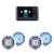 Memphis Marine Boat Audio Package - SMC3 Waterproof Receiver with Zone Control & 2 Pairs of White 6.5" Slim Fit Marine Speakers