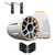 Wet Sounds REV 12 HD 12" Horn Loaded Compression Driver Tower Speakers with XZ Grills & X Mount, 400 Watts RMS, White, Pair with Wet Sounds REV 10 adaptor for Malibu X Tower lower mount