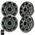 Kicker (4) OEM 6.5" Charcoal Marine Speaker Upfittings Popular with Veranda, Godfrey, Bennington Boats